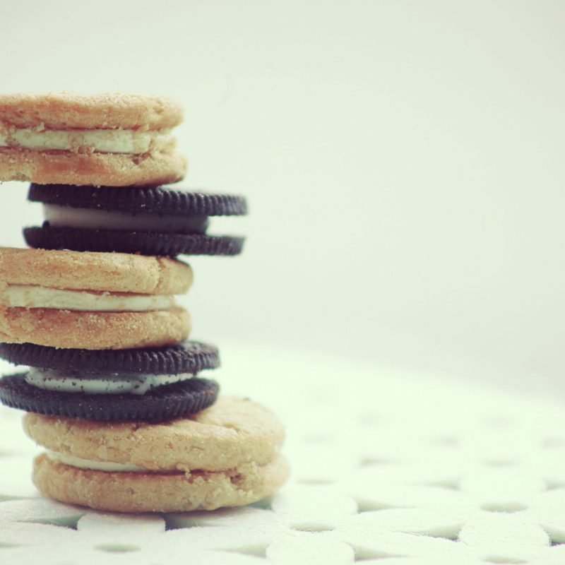 Stack of biscuit, stacked in two colors.